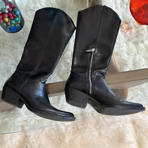 Zara Women Cowboy-heel boots 7052/001/040 - Picture 4 of 6